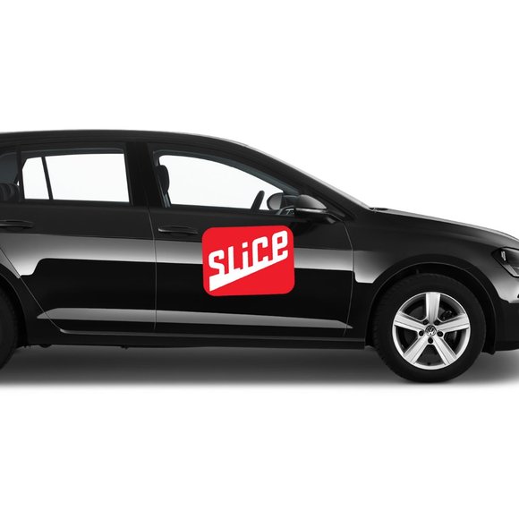 Pair (2) of Slice Logo Car Magnet Signs 9"x12" Pizza Delivery Driver App Signage - Picture 2 of 3